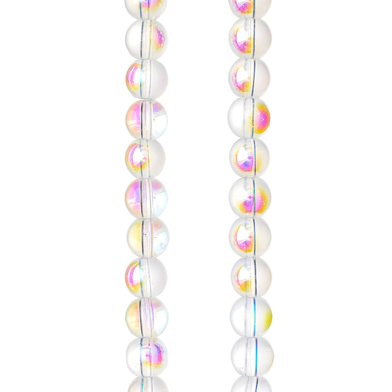 12 Pack: Crystal Aurora Borealis Faceted Glass Round Beads, 8mm by Bead Landing™